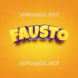 fausto in Orange Toon style - 3D name wallpaper