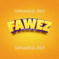 fawez in Orange Toon style - 3D name wallpaper