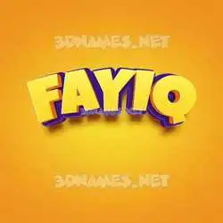 fayiq in Orange Toon style - 3D name wallpaper