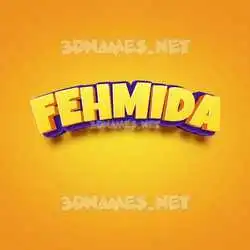 fehmida in Orange Toon style - 3D name wallpaper