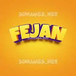 fejan in Orange Toon style - 3D name wallpaper