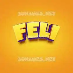 feli in Orange Toon style - 3D name wallpaper