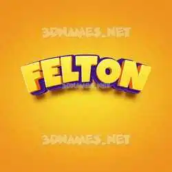 felton in Orange Toon style - 3D name wallpaper