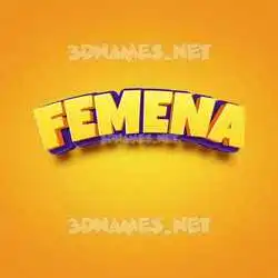 femena in Orange Toon style - 3D name wallpaper