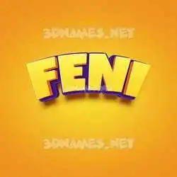 feni in Orange Toon style - 3D name wallpaper