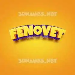 fenovet in Orange Toon style - 3D name wallpaper