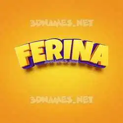 ferina in Orange Toon style - 3D name wallpaper