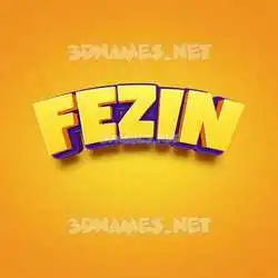 fezin in Orange Toon style - 3D name wallpaper