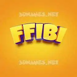 ffibi in Orange Toon style - 3D name wallpaper