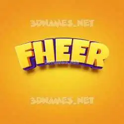 fheer in Orange Toon style - 3D name wallpaper