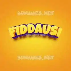 fiddausi in Orange Toon style - 3D name wallpaper