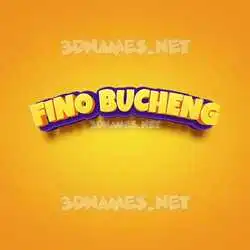fino bucheng in Orange Toon style - 3D name wallpaper