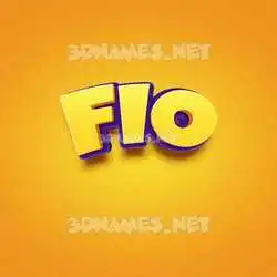 fio in Orange Toon style - 3D name wallpaper