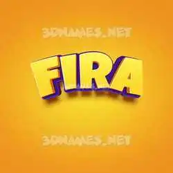 fira in Orange Toon style - 3D name wallpaper