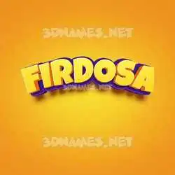 firdosa in Orange Toon style - 3D name wallpaper