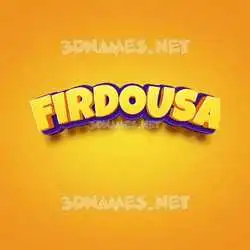 firdousa in Orange Toon style - 3D name wallpaper
