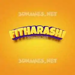 fitharashi in Orange Toon style - 3D name wallpaper