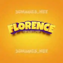 florence in Orange Toon style - 3D name wallpaper