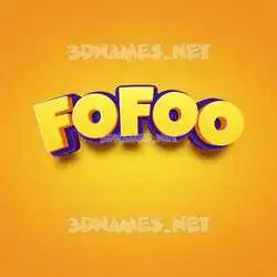 fofoo in Orange Toon style - 3D name wallpaper