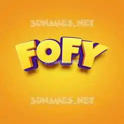 fofy in Orange Toon style - 3D name wallpaper