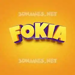 fokia in Orange Toon style - 3D name wallpaper