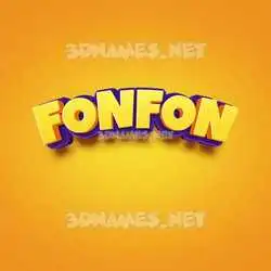fonfon in Orange Toon style - 3D name wallpaper