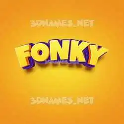 fonky in Orange Toon style - 3D name wallpaper