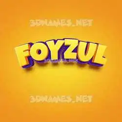 foyzul in Orange Toon style - 3D name wallpaper