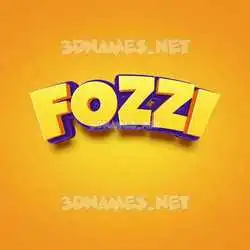 fozzi in Orange Toon style - 3D name wallpaper