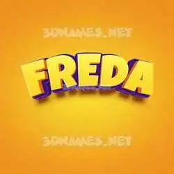freda in Orange Toon style - 3D name wallpaper