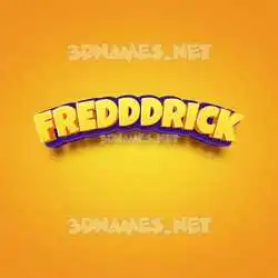 fredddrick in Orange Toon style - 3D name wallpaper