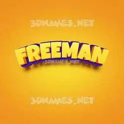 freeman in Orange Toon style - 3D name wallpaper