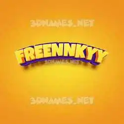 freennkyy in Orange Toon style - 3D name wallpaper