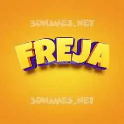 freja in Orange Toon style - 3D name wallpaper