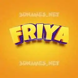 friya in Orange Toon style - 3D name wallpaper