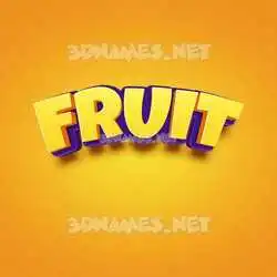 fruit in Orange Toon style - 3D name wallpaper