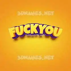 fuckyou in Orange Toon style - 3D name wallpaper