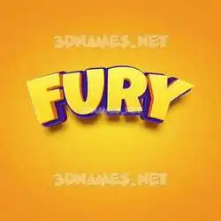 fury in Orange Toon style - 3D name wallpaper