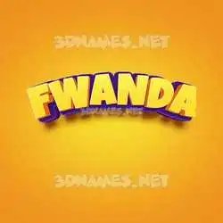 fwanda in Orange Toon style - 3D name wallpaper