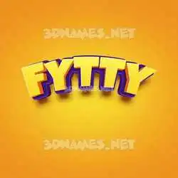 fytty in Orange Toon style - 3D name wallpaper