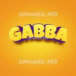 gabba in Orange Toon style - 3D name wallpaper