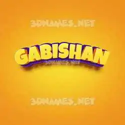 gabishan in Orange Toon style - 3D name wallpaper