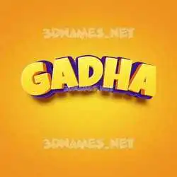 gadha in Orange Toon style - 3D name wallpaper
