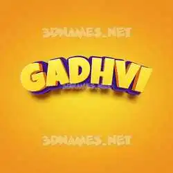 gadhvi in Orange Toon style - 3D name wallpaper