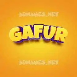 gafur in Orange Toon style - 3D name wallpaper