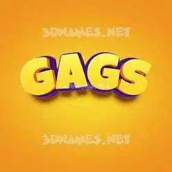 gags in Orange Toon style - 3D name wallpaper