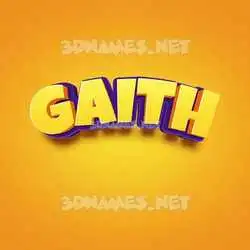 gaith in Orange Toon style - 3D name wallpaper