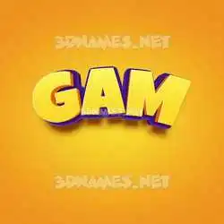 gam in Orange Toon style - 3D name wallpaper