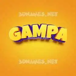 gampa in Orange Toon style - 3D name wallpaper