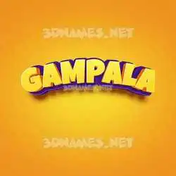 gampala in Orange Toon style - 3D name wallpaper